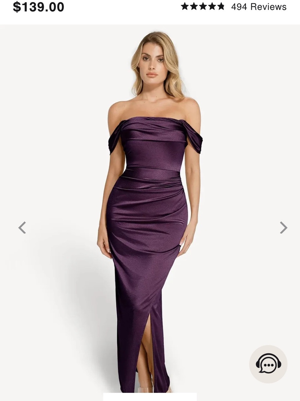 Strapless Plum Satin Evening Gown